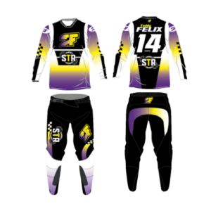 Tenue violet jaune